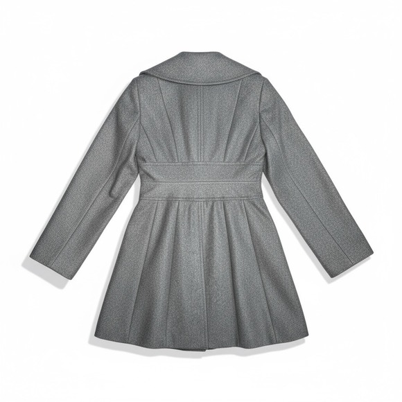 Jessica‎ Simpson Gray Belted Wool Blend Winter Chic Overcoat Size Small - Picture 2 of 10